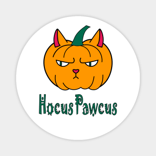 Hocus pawcus Halloween pumpkin cat magic typography Magnet